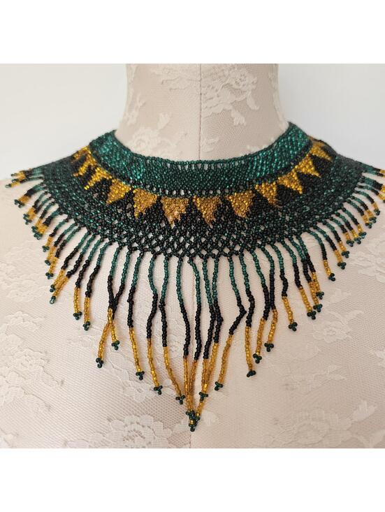 Other - Beaded Bib Necklace Fringe Tribal Southwestern Festival Statement Collar